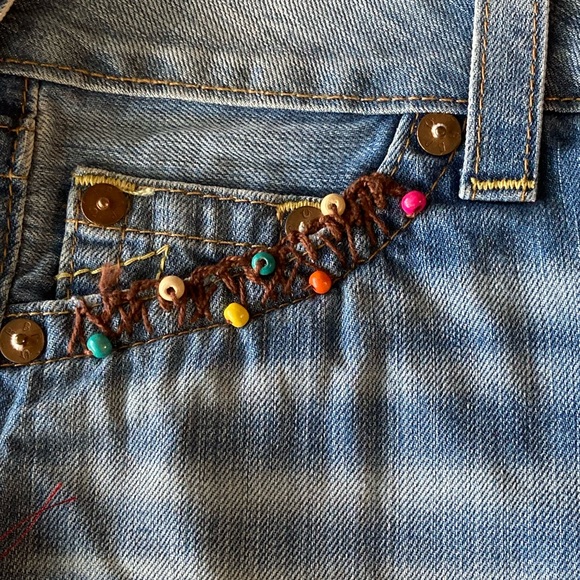 True Religion Women’s Mandy Mini Skirt Hand Beaded - Picture 9 of 14